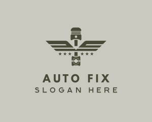 Mechanic - Wings Piston Engine Mechanic logo design