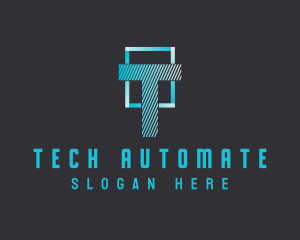 Tech Digital Letter logo design