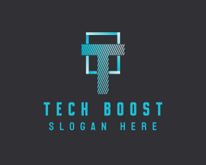 Tech Digital Letter logo design