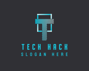 Tech Digital Letter logo design