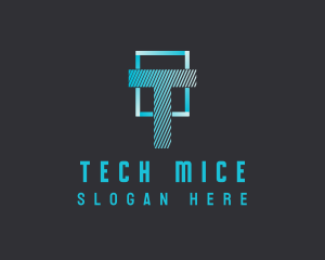 Tech Digital Letter logo design