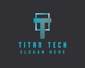 Tech Digital Letter logo design