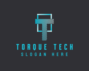 Tech Digital Letter logo design