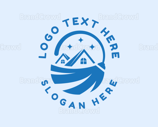 Home Cleaning Broom Logo