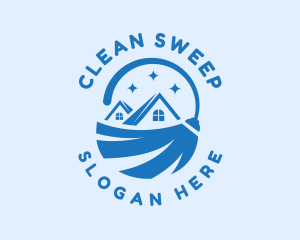 Home Cleaning Broom logo design