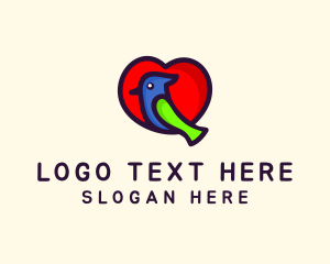 Love - Lovely Heart Bird logo design