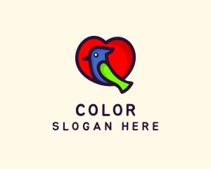Pet Shop - Lovely Heart Bird logo design