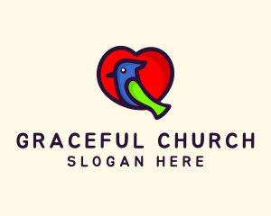 Lovely Heart Bird logo design