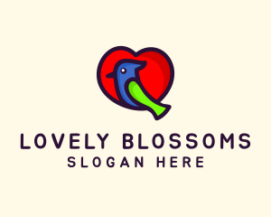 Lovely - Lovely Heart Bird logo design