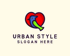 Eco - Lovely Heart Bird logo design