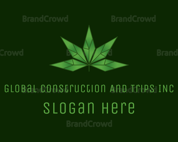 Crystal Marijuana Leaf Logo
