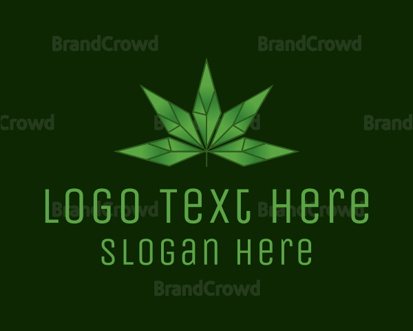 Crystal Marijuana Leaf Logo