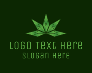 Hemp - Crystal Marijuana Leaf logo design