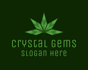 Crystal Marijuana Leaf   logo design