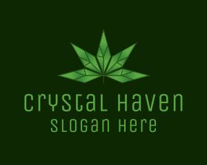 Crystal Marijuana Leaf   logo design