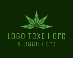 Leaf - Crystal Marijuana Leaf logo design