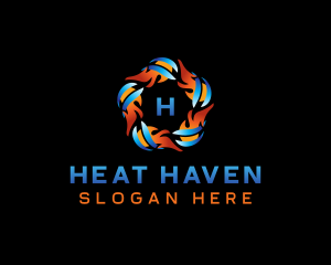 HVAC Heating Cooling logo design