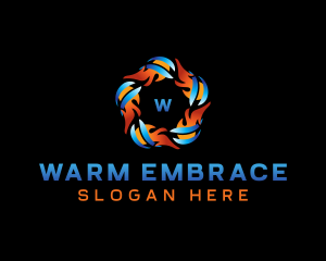 HVAC Heating Cooling logo design