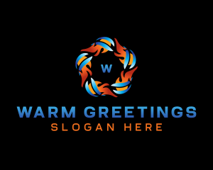 HVAC Heating Cooling logo design