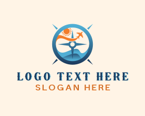 Cruise - Compass Airplane Cruise Ship logo design