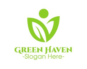 Green Human Flower logo design