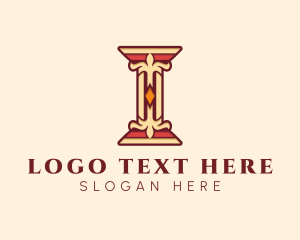 Old School - Premium Baroque Pillar logo design