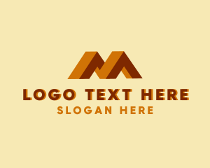 Geometric - Geometric 3D Letter M logo design
