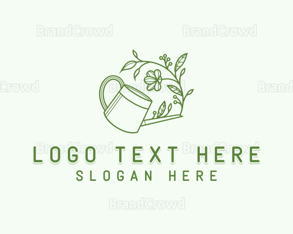 Plant Garden Watering Can Logo