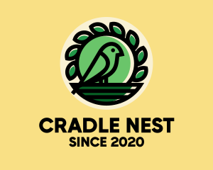 Green Bird Nest logo design