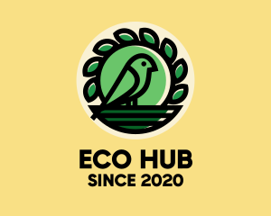 Ecosystem - Green Bird Nest logo design