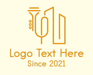 Jazz Lounge - Golden Trumpet Building logo design