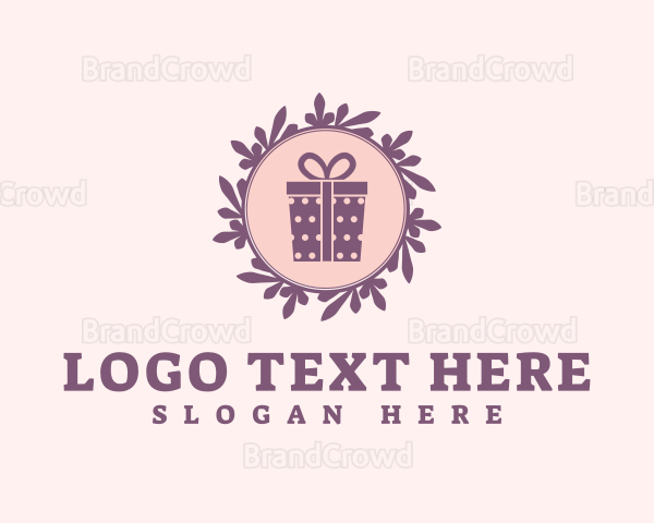 Purple Gift Shop Wreath Logo