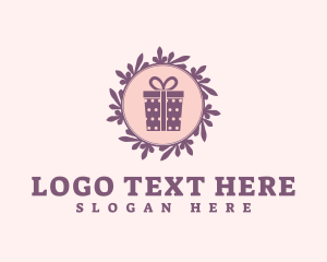 Novelty Shop - Purple Gift Shop Wreath logo design