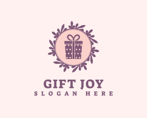 Purple Gift Shop Wreath logo design