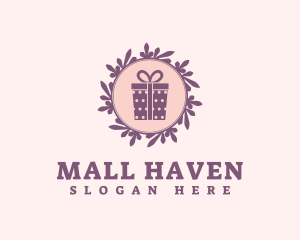 Purple Gift Shop Wreath logo design