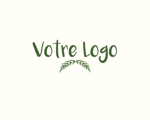 Minimalist Leaf Wordmark logo design