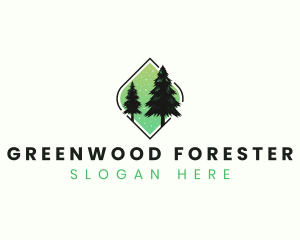 Eco Pine Tree Forestry logo design