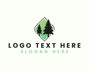 Woods - Eco Pine Tree Forestry logo design