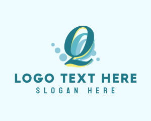 Cleaning - Bubbles Letter Q logo design