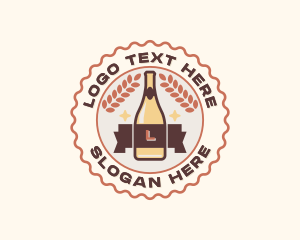 Wheat Stalks - Beer Bottle Brewery logo design