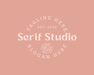 Whimsical Floral Serif Wordmark logo design