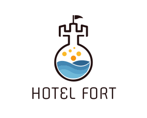 Water Flask Castle  logo design