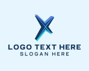 Futuristic - Gaming Tech Letter X logo design