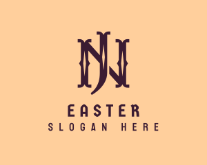 Gothic Brand Letter NJ Logo