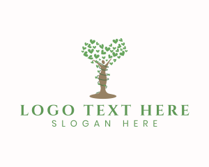 Herbal - Woman Heart Tree logo design