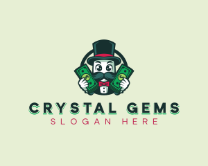 Cartoon Gentleman Gambler logo design