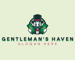 Cartoon Gentleman Gambler logo design