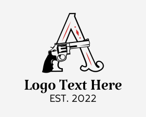 Saloon - Western Gun Letter A logo design