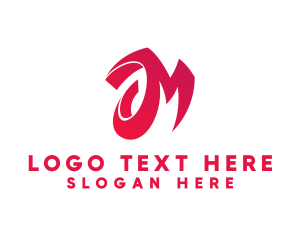 Food Delivery - Ribbon Cursive Letter M logo design