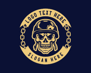 Chain - Soldier Skull Skeleton logo design